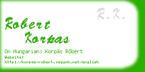 robert korpas business card