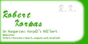 robert korpas business card